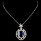 18K Gold 4.92ct Kyanite & 0.87ctw Diamond Pendant