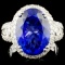 18K Gold 8.59ct Tanzanite & 1.49ctw Diamond Ring