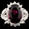 14K Gold 5.23ct Tourmaline & 0.42ctw Diamond Ring