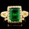 18K Gold 2.47ct Emerald & 1.20ctw Diamond Ring