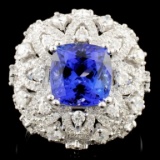 18K Gold 4.00ct Tanzanite & 1.73ctw Diamond Ring