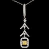 18K Gold 0.71ctw Fancy Diamond Pendant