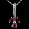 14K White Gold 1.56ct Ruby & 0.23ct Diamond Pendan