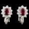 18K Gold 1.00ctw Ruby & 0.98ctw Diamond Earrings