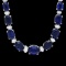 14k Gold 30.00ct Sapphire & 1.00ct Diam Necklace