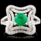 14K Gold 0.90ct Emerald & 0.60ctw Diamond Ring