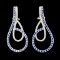 14K Gold 2.88ct Sapphire & 0.92ctw Diamond Earring