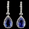 18K Gold 14.24ctw Tanzanite & 1.94ctw Diamond Earr