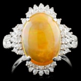 18K Gold 2.75ct Opal & 0.52ctw Diamond Ring