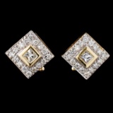 14K Yellow Gold 0.80ctw Diamond Earrings