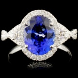 14K Gold 2.35ct Tanzanite & 0.45ctw Diamond Ring