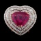 18K Rose Gold 7.17ct Ruby & 2.93ctw Diamond Ring