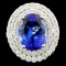 18K Gold 6.31ct Tanzanite & 1.26ctw Diamond Ring