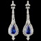 14K Gold 14.74ct Tanzanite & 3.19ctw Diamond Earri