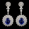 18K Gold 7.50ctw Tanzanite & 4.58ctw Diamond Earri