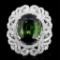 18K Gold 10.19ct Tourmaline & 2.12ct Diamond Ring