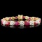 14K Gold 15.14ct Ruby & 1.74ctw Diamond Bracelet