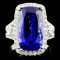 18K Gold 9.15ct Tanzanite & 0.94ctw Diamond Ring