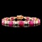 14K Gold 16.39ct Ruby & 1.39ctw Diamond Bracelet