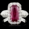 18K White Gold 2.78ct Ruby & 0.73ct Diamond Ring