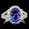 18K White Gold 2.85ct Tanzanite & 1.17ctw Diamond