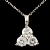 14K Gold 1.08ctw Diamond Pendant