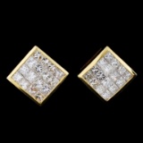 18K Yellow Gold 2.82ct Diamond Earrings