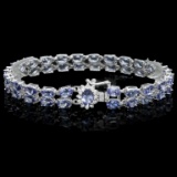 14k Gold 20.00ct Tanzanite & 0.50ct Diamond Brace