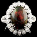 18K Gold 4.07ct Opal & 1.90ctw Diamond Ring