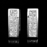 18K White Gold 3.65ctw Diamond Earrings