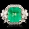 18K Gold 2.60ct Emerald & 0.77ctw Diamond Ring