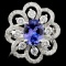 18K White Gold 1.75ct Tanzanite & 1.22ct Diamond R