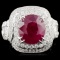 18K Gold 5.10ct Ruby & 1.70ct Diamond Ring