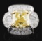 18K White Gold 6.30ctw Fancy Color Diamond Ring