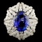 18K Gold 8.04ct Tanzanite & 3.97ctw Diamond Ring