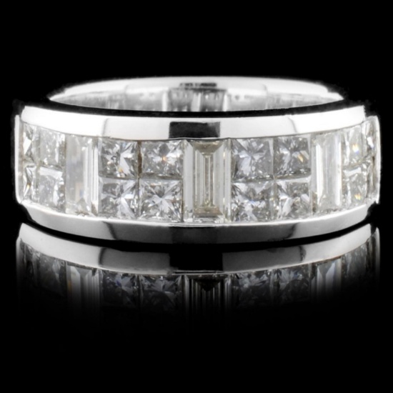 Solid Platinum 1.60ctw Diamond Ring