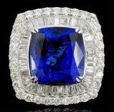 18K White Gold 17.88ct Tanzanite & 4.24ct Diamond