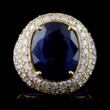 18K Yellow Gold 7.60ct Sapphire & 3.08ct Diamond R