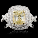 18K White Gold 2.20ctw Fancy Color Diamond Ring