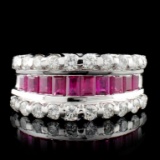 18K White Gold 1.66ct Ruby & 0.86ct Diamond Ring