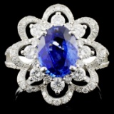 18K Gold 2.00ct Sapphire & 0.98ctw Diamond Ring