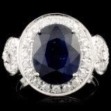 14K Gold 5.14ct Sapphire & 0.73ctw Diamond Ring