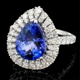 18K White Gold 3.97ct Tanzanite & 1.12ct Diamond R