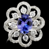 18K White Gold 1.75ct Tanzanite & 1.22ct Diamond R