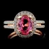 14K Rose Gold 2.40ct Spinel & 0.46ctw Diamond Ring