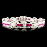 14K Gold 5.12ct Ruby & 1.30ctw Diamond Bracelet