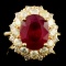 14K Gold 5.61ct Ruby & 1.45ctw Diamond Ring