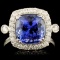 14K Gold 3.55ct Tanzanite & 0.42ctw Diamond Ring