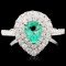 18K Gold 0.52ct Emerald & 0.80ctw Diamond Ring