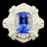 14K Gold 3.41ct Tanzanite & 1.54ctw Diamond Ring